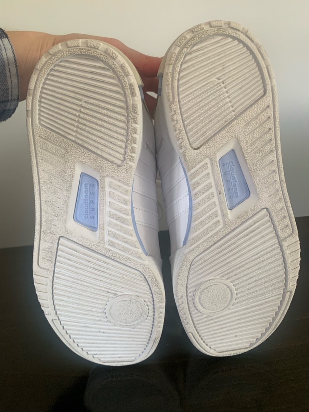 adidas Women's Postmove SE White Sneakers with blue and Iridescent Heel Accents - Picture 14 of 14